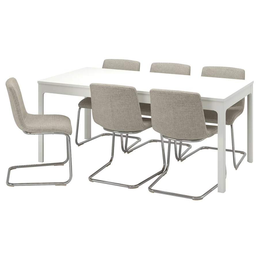 EKEDALEN / LUSTEBO Стол и 6 стульев ИКЕА (изображение №1)