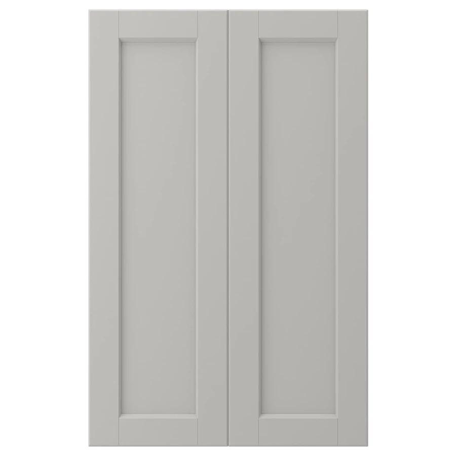 Дверца, 2 шт. - IKEA LERHYTTAN, 80х25 см, светло-серый, ЛЕРХЮТТАН ИКЕА (изображение №1)