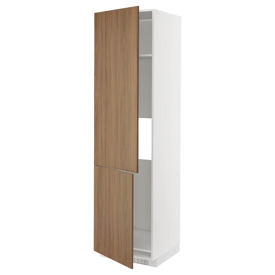 Высокий кухонный шкаф - IKEA METOD/МЕТОД ИКЕА, 220х60х60 см, белый/коричневый (изображение №1)