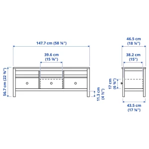 Второе фото. Тумба под ТВ - IKEA HEMNES, 57x148 см, белый, Хемнэс ИКЕА