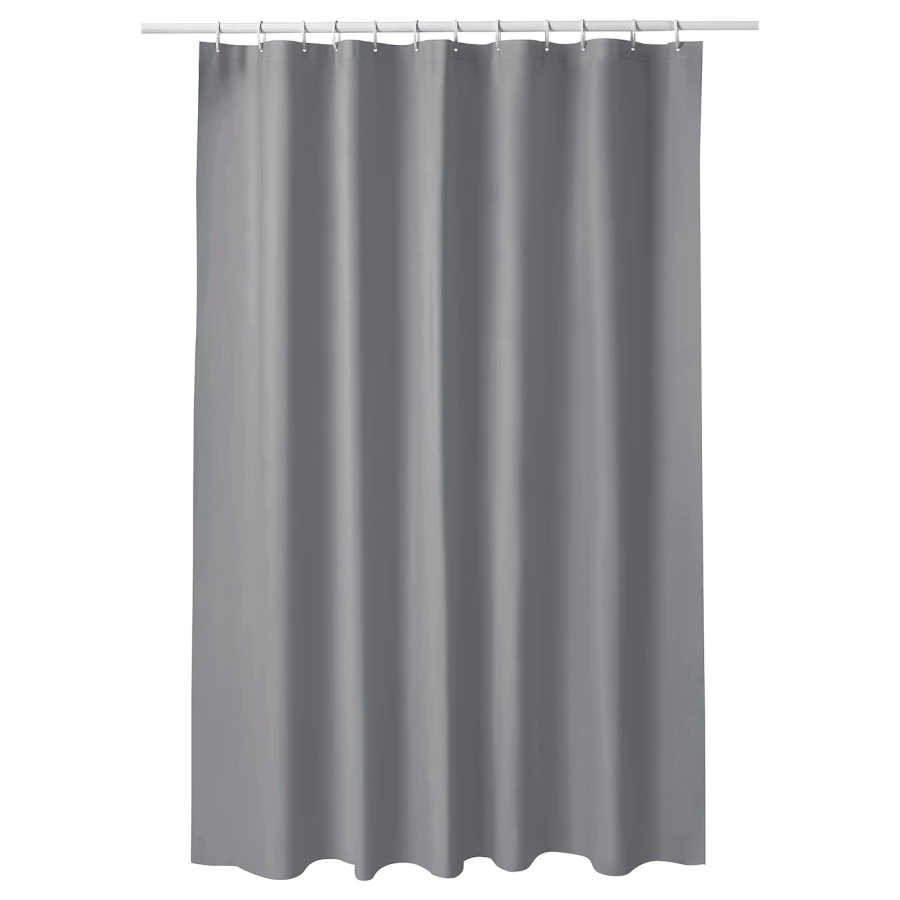 Занавеска для душа - IKEA LUDDHAGTORN, 180х200 см, темно-серый, ЛУДДХАГТОРН ИКЕА (изображение №1)