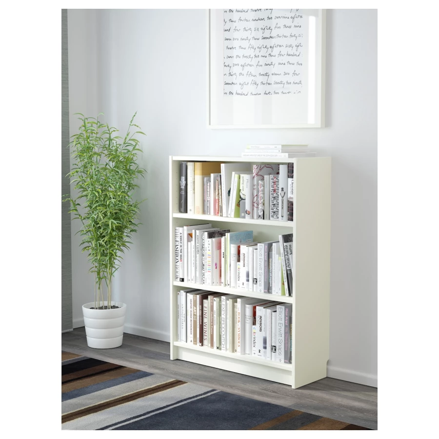 Открытый книжный шкаф - BILLY IKEA/БИЛЛИ ИКЕА, 28х80х106 см, белый (изображение №4)