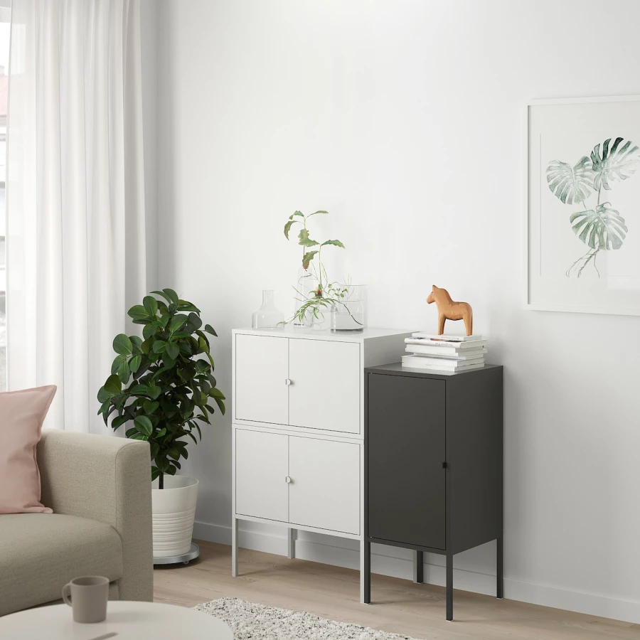 Комбинация для хранения - LIXHULT IKEA/ ЛИКСГУЛЬТ ИКЕА, 92х95 см, черный/серый (изображение №2)