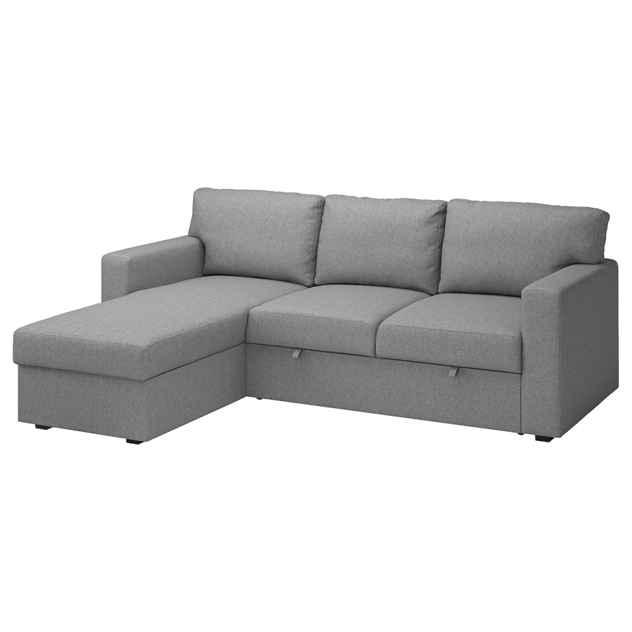 3-местный диван-кровать - IKEA BÅRSLÖV/BARSLOV/БЁРСЛОВ ИКЕА, 236х90х84 см, серый (изображение №2)
