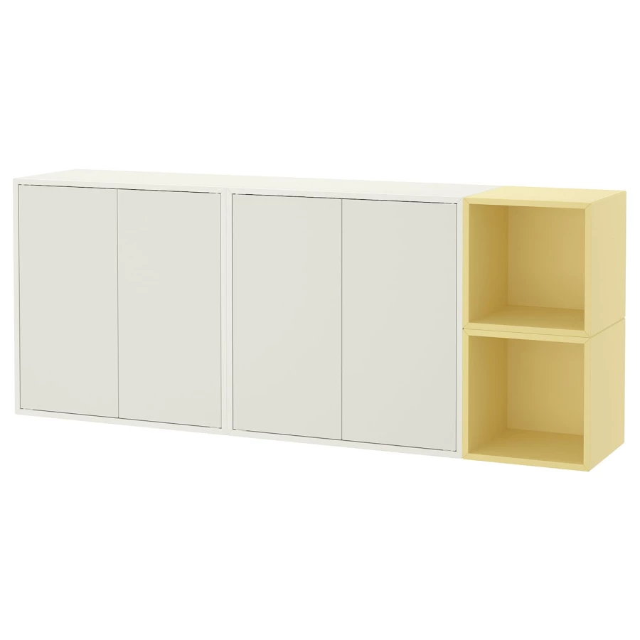 Комбинация для хранения - EKET IKEA/ ЭКЕТ ИКЕА,  175х70 см,   желтый/белый (изображение №1)