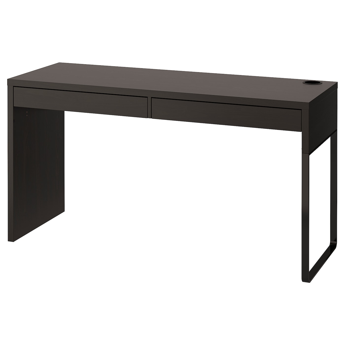 Письменный стол с ящиками - IKEA MICKE, 142x50 см,  черно-коричневый, МИККЕ ИКЕА