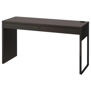 Письменный стол с ящиками - IKEA MICKE, 142x50 см, черно-коричневый, МИККЕ ИКЕА
