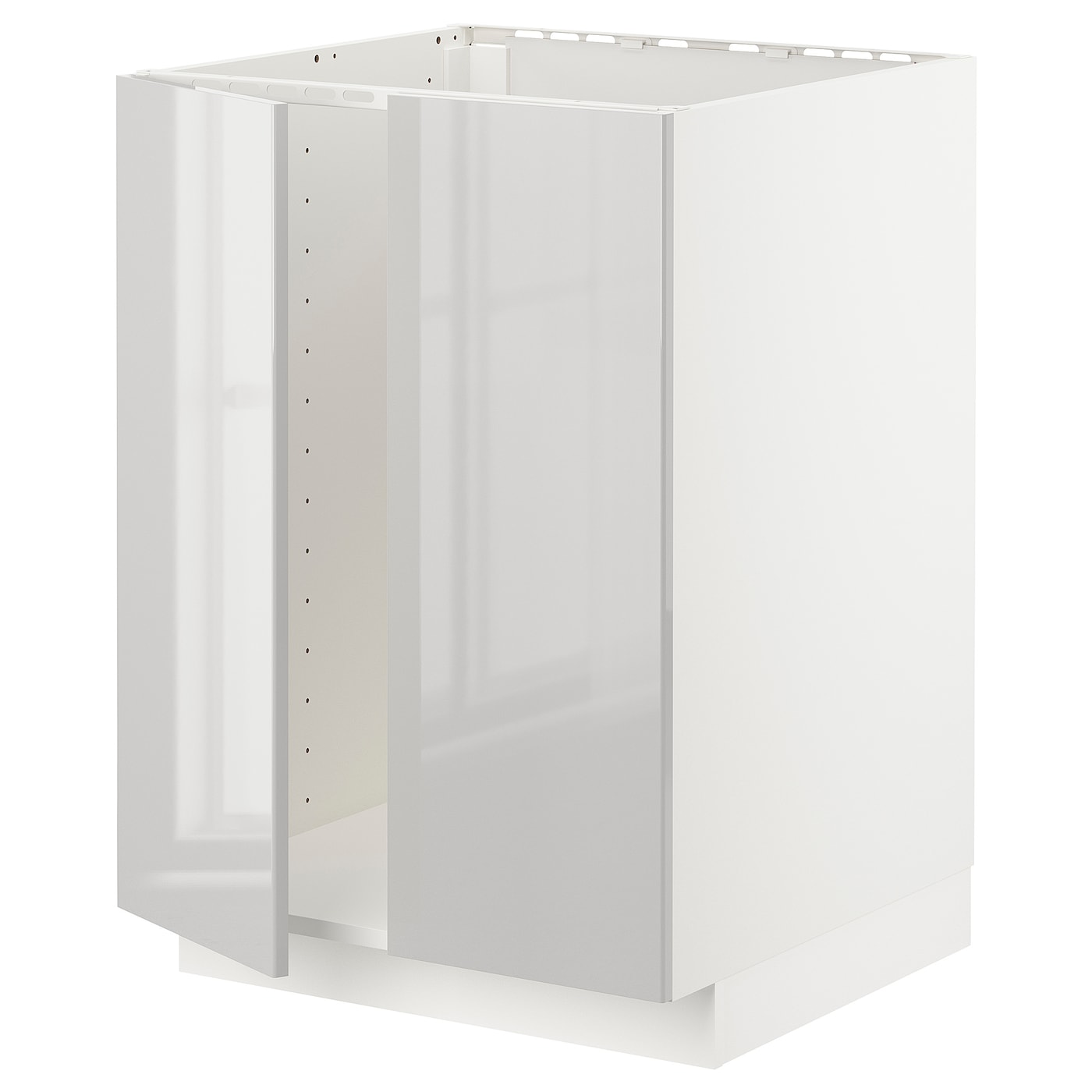 Шкаф под раковину/2 дверцы - METOD IKEA/ МЕТОД ИКЕА, 88х60  см,  белый/серый