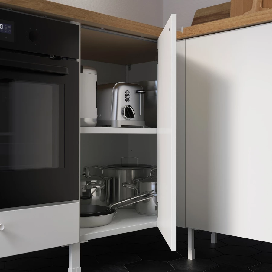Угловая кухня -  ENHET  IKEA/ ЭНХЕТ ИКЕА, 228,5х75 см, белый/черный (изображение №9)