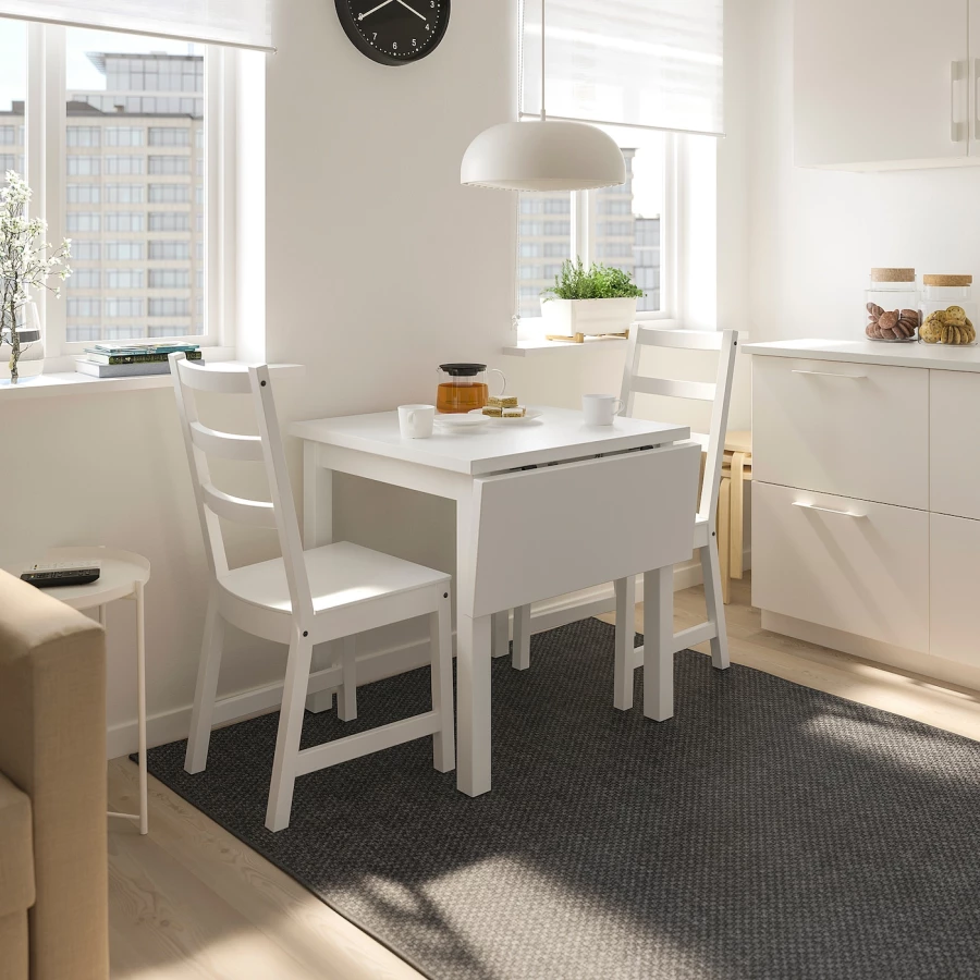 Раскладной кухонный стол - NORDVIKEN IKEA, 104х74 см, белый, НОРДВИКЕН ИКЕА (изображение №2)