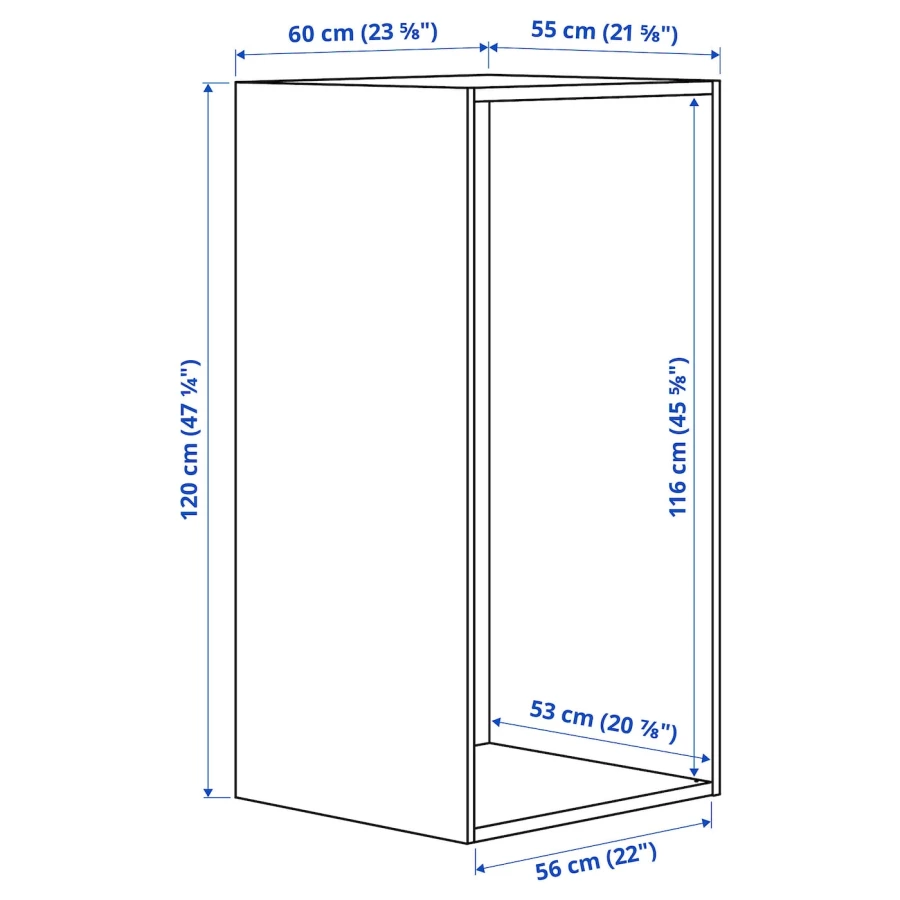 Каркас гардероба - PLATSA IKEA/ПЛАТСА ИКЕА, 55х60х120 см, белый (изображение №3)