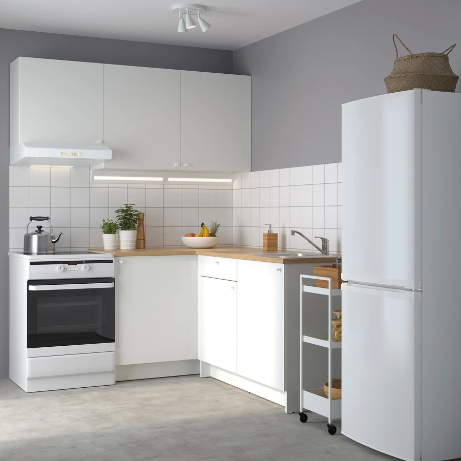 Комбинация кухонная угловая -  KNOXHULT IKEA/ КНОКСХУЛЬТ ИКЕА, 182х183х220 см, белый/бежевый (изображение №2)