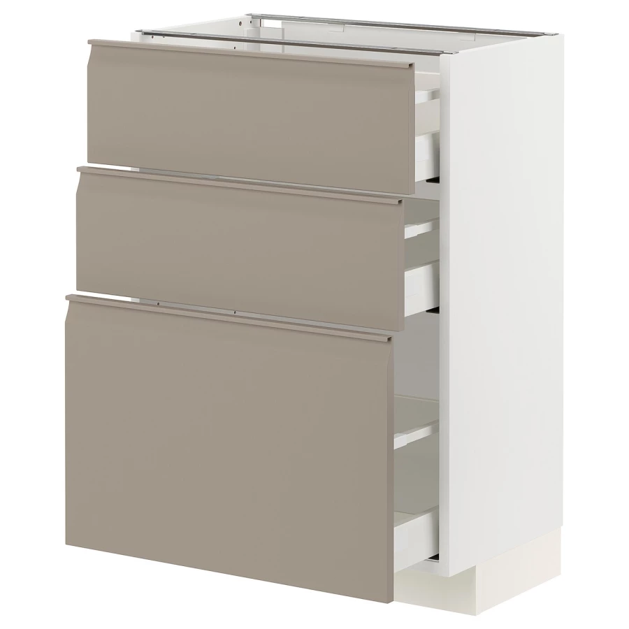 Напольный кухонный шкаф  - IKEA METOD MAXIMERA, 88x39x60см, белый/темно-бежевый, МЕТОД МАКСИМЕРА ИКЕА (изображение №1)