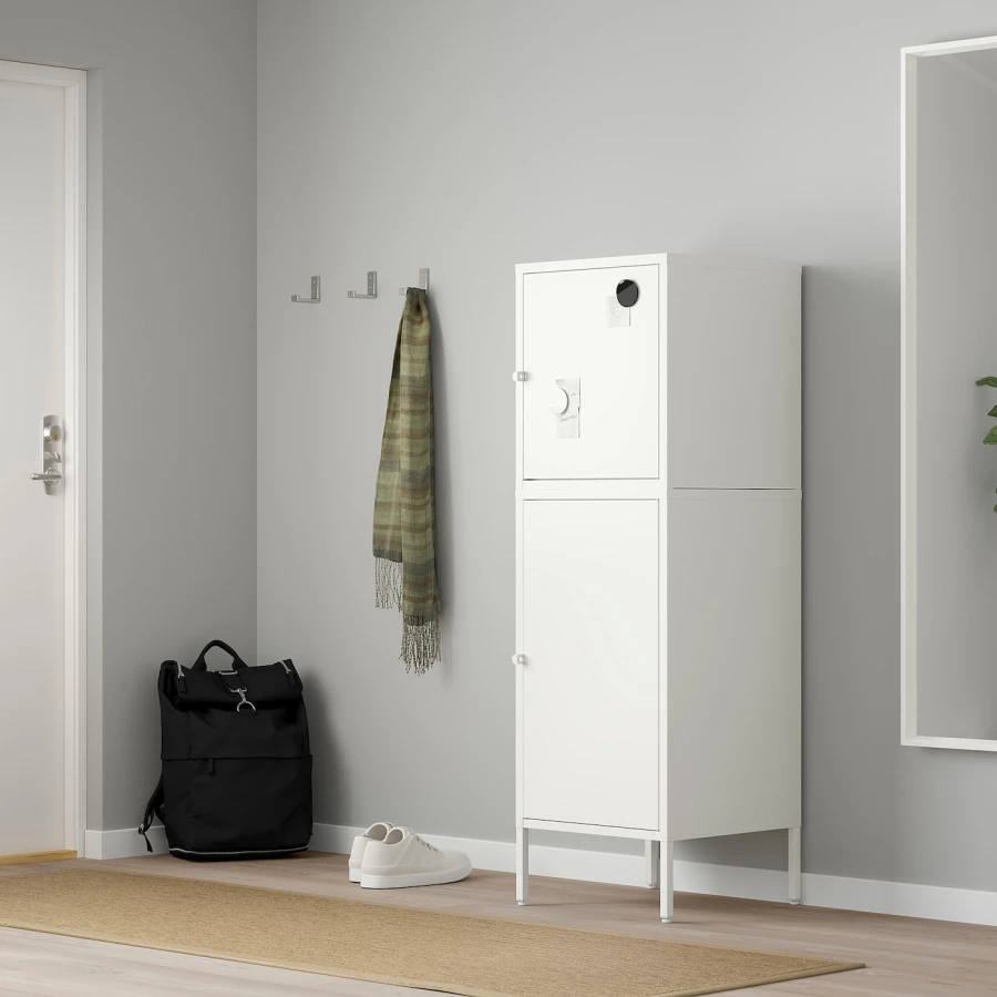 Комбинация с дверями - IKEA HÄLLAN/HALLAN/ХЭЛЛАН ИКЕА, 142х47х45 см, белый (изображение №3)