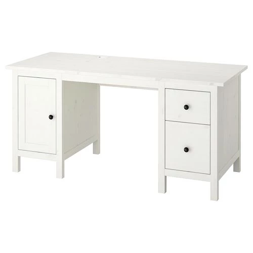 Письменный стол с ящиками - IKEA HEMNES, 155x65 см, белый, ХЕМНЭС ИКЕА (изображение №1)