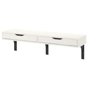 Консольный стол IKEA EKBY ALEX/RAMSHULT/ЭКБИ АЛЕКС/РАМСХУЛТ ИКЕА, 29х20х119 см, белый/черный