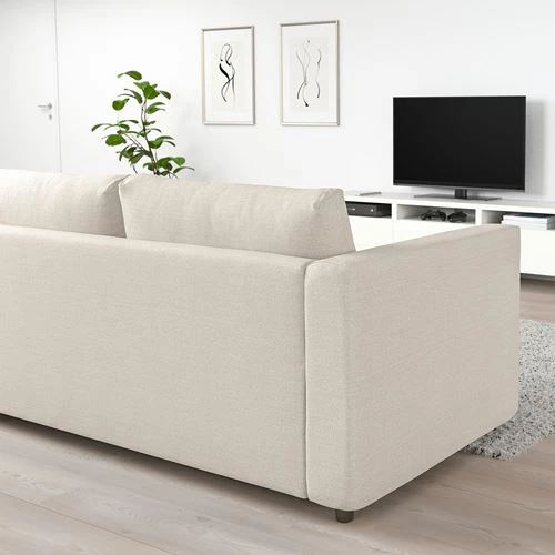 Диван-кровать 3-местный - IKEA VIMLE, 261х98/241х83 см, бежевый, ВИМЛЕ ИКЕА (изображение №4)