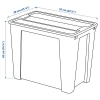 Контейнер с крышкой - IKEA SAMLA, 57x39x42 см, прозрачный,  САМЛА ИКЕА (изображение №3)