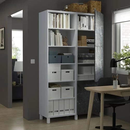Книжный шкаф с дверцей - IKEA BESTA, 120x42x202 см, белый, БЕСТО ИКЕА (изображение №2)