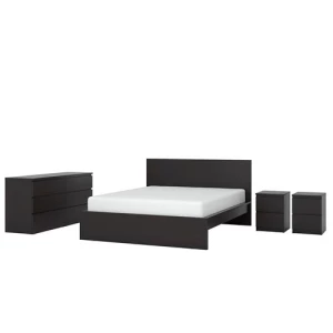 Комплект мебели для спальни- IKEA MALM/LINDBАDEN/LINDBÅDEN, 140х200 см,черно-коричневая МАЛЬМ/ЛИНДБАДЕН ИКЕА