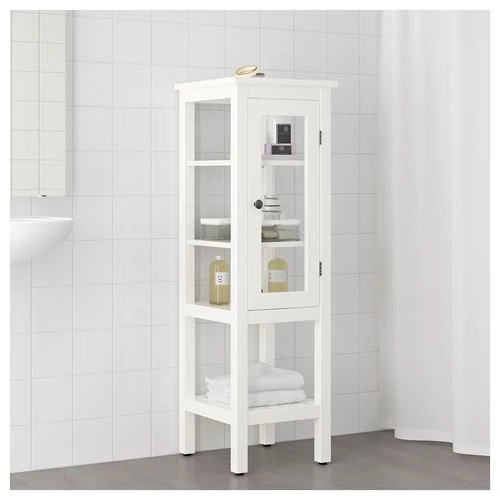 Высокий шкаф для ванной - IKEA HEMNES, 38x42x131 см, белый, Хемнэс ИКЕА (изображение №4)