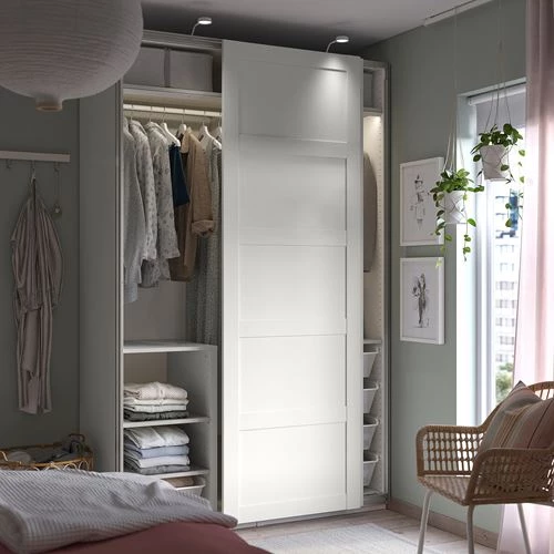 Шкаф-купе - IKEA PAX/BERGSBO/ ПАКС/БЕРГСБУ ИКЕА, 150x66x236 см, белый (изображение №3)