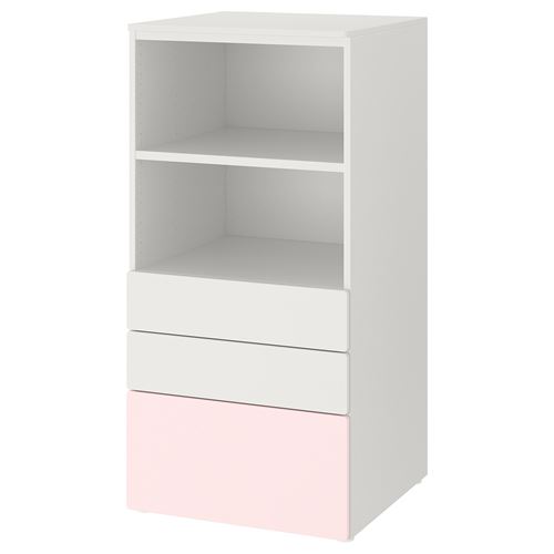 Комод детский - IKEA PLATSA/SMÅSTAD/SMASTAD, 60x55x123 см, белый/розовый, ИКЕА