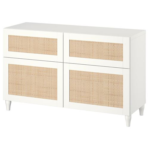 Комбинация для хранения - BESTÅ IKEA/ БЕСТАИКЕА, 120x42x74, белый/бежевый