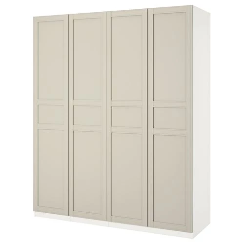 Гардероб - IKEA PAX/FLISBERGET/ПАКС/ФЛИСБЕРГЕТ ИКЕА, 200x60x236 см, белый/светло-бежевый (изображение №3)