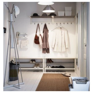 Вешалка настенная - IKEA TJUSIG, 79x32 см, белый, ИКЕА