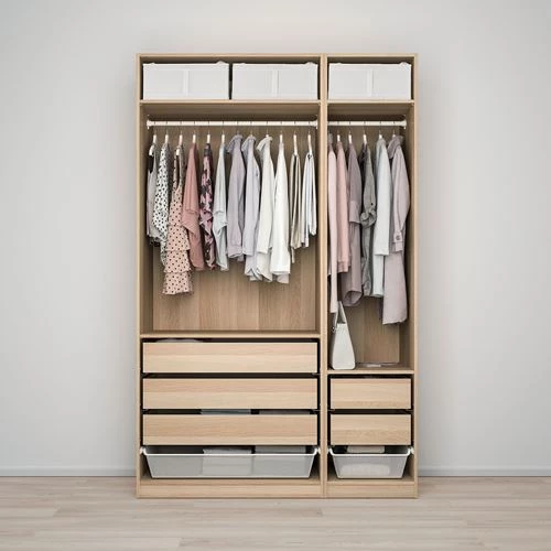 Гардероб - IKEA PAX/FORSAND, 150x60x236 см, под беленый дуб ПАКС/ФОРСАНД ИКЕА (изображение №2)