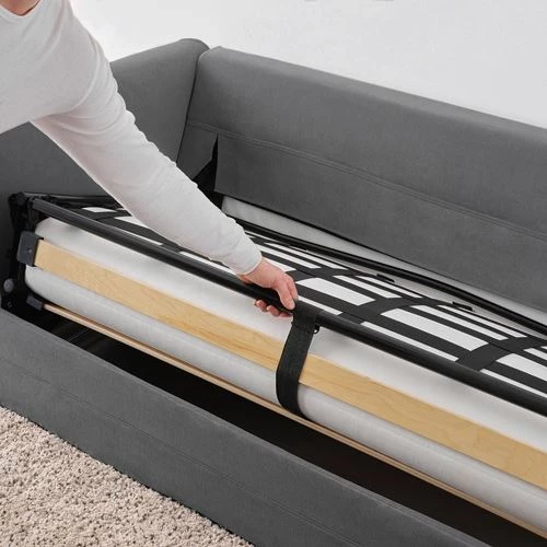 2-местный диван-кровать - IKEA GRÖNLID/GRONLID, 68x98x196см, серый, ГРОНЛИД ИКЕА (изображение №5)