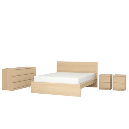 Комплект мебели д/спальни  - IKEA MALM/LURÖY/LUROY, 160х200см, светло-коричневый, МАЛЬМ/ЛУРОЙ ИКЕА