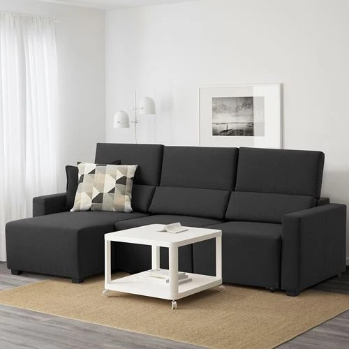 2-местный диван и козетка - IKEA ODENSLUNDA, 93x146x230см, черный, ОДЕНСЛЮНДА ИКЕА (изображение №8)