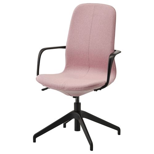 Офисный стул - IKEA LÅNGFJÄLL /LANGFJALL, 67x67x104см, розовый, ЛОНГФЬЕЛЛЬ ИКЕА