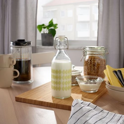 Бутылка с крышкой - IKEA KORKEN, 0.5 л, стекло/желтый, КОРКЕН ИКЕА (изображение №4)