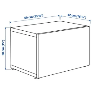 Настенный шкаф - IKEA BESTÅ/BESTA, 60x42x38 см, белый/дуб, БЕСТО ИКЕА