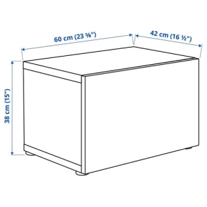 Навесной шкаф - IKEA BESTÅ/BESTA, 60x42x38 см, черный, БЕСТО ИКЕА