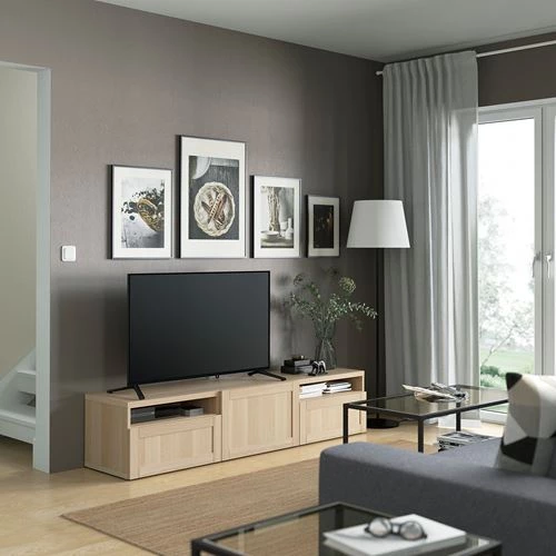 Тумба под ТВ - IKEA BESTÅ/BESTA, 180x42x39 см, коричневый, Бесто ИКЕА (изображение №3)