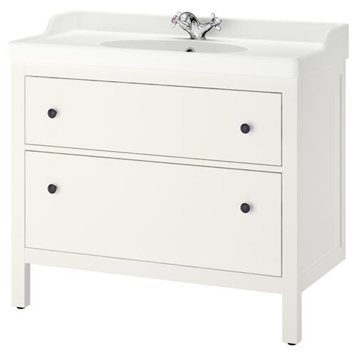 Тумба для раковины - HEMNES/RÄTTVIKEN /RАTTVIKEN   IKEA/ХЕМНЭС / РЭТТВИКЕН ИКЕА,  100x49x89 см, белый