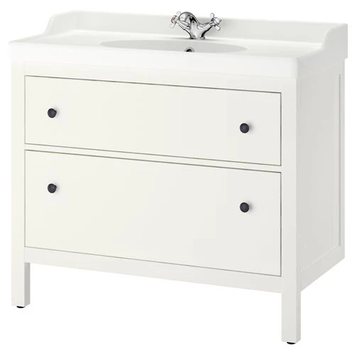 Тумба для раковины - HEMNES/RÄTTVIKEN /RАTTVIKEN   IKEA/ХЕМНЭС / РЭТТВИКЕН ИКЕА,  100x49x89 см, белый (изображение №1)