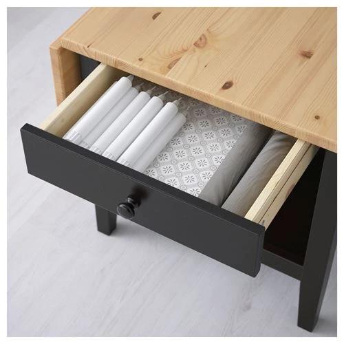 Журнальный стол - IKEA ARKELSTORP/ИКЕА АРКЕЛЬСТОРП, 65x140x52 см, черный/светло-коричневый (изображение №5)