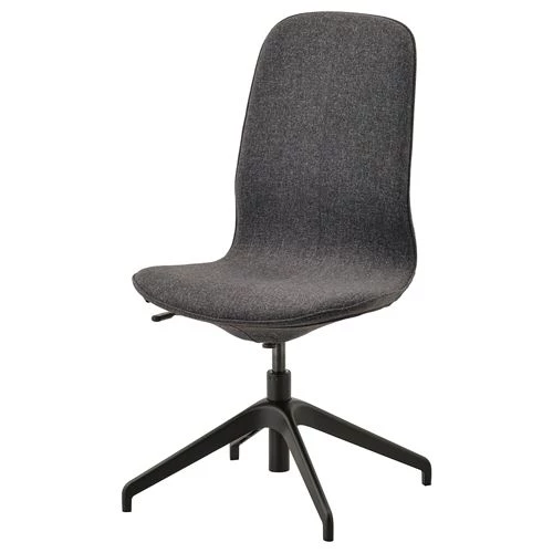 Офисный стул - IKEA LÅNGFJÄLL /LANGFJALL, 67x67x104, серый/чёрный, ЛОНГФЬЕЛЛЬ ИКЕА (изображение №1)