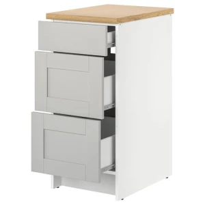 Базовый шкаф с выдвижными ящиками - IKEA KNOXHULT, серый, Кноксхульт ИКЕА