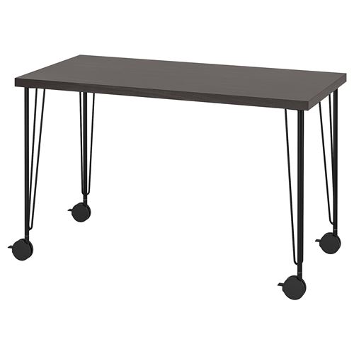 Письменный стол - IKEA LAGKAPTEN/KRILLE, 120х60 см, черно-коричневый/черный, ЛАГКАПТЕН/КРИЛЛЕ ИКЕА
