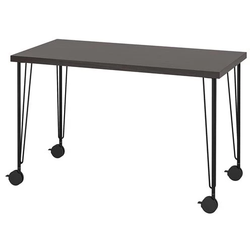 Письменный стол - IKEA LAGKAPTEN/KRILLE, 120х60 см, черно-коричневый/черный, ЛАГКАПТЕН/КРИЛЛЕ ИКЕА (изображение №1)