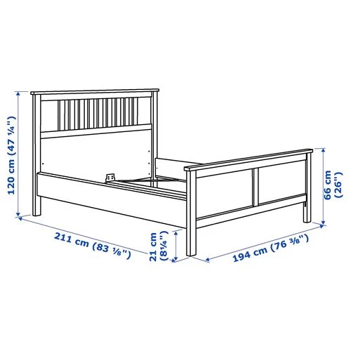 Двуспальная кровать - IKEA HEMNES/LINDBÅDEN, 160x200см, Хемнэс/Линдбаден ИКЕА (изображение №10)