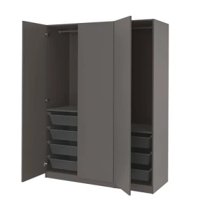 Платяной шкаф - IKEA PAX/FORSAND/ПАКС/ФОРСАНД ИКЕА, 150x60x201 см, темно-серый