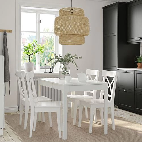 Стол и 4 стула - IKEA EKEDALEN/INGOLF, 120/180х80 см, белый, ЭКЕДАЛЕН/ИНГОЛЬФ ИКЕА (изображение №2)