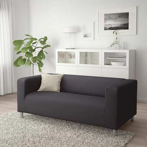 2-местный диван - IKEA KLIPPAN, 66x88x180cм, черный, КЛИППАН ИКЕАИКЕА (изображение №2)